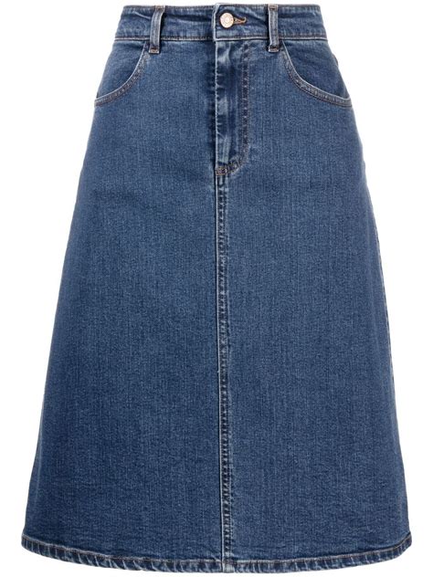 see by chloe a line denim skirt|See By Chloé Denim Skirt .